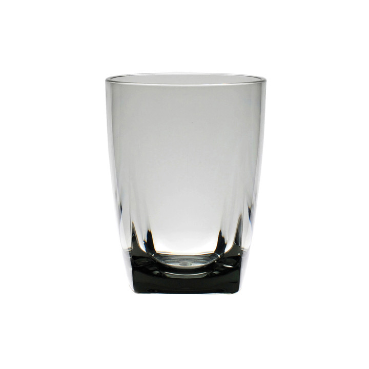 QG 16 oz Clear Smoke Grey Acrylic Plastic Cup with Square Base Tumbler Set of 6