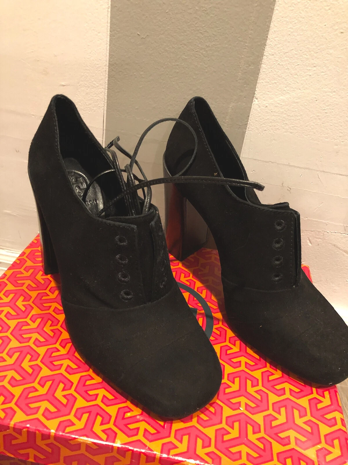 TORY BURCH Stella Smoke Suede SOLID OXFORD Scarpe scamosciate nere Scarpe da festa