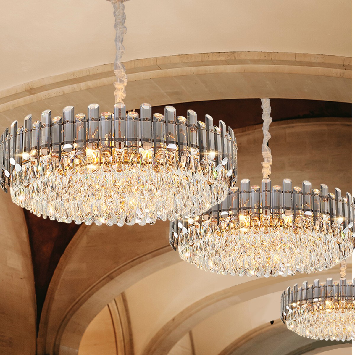 Shining Crystal Ceiling Lamp Elegant Pendant Chandelier Light Home