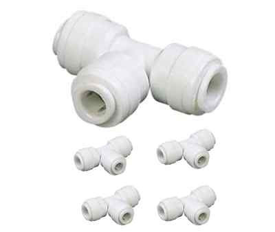 Tee Fitting 1/4'' x 1/4'' all John Guest Style Quick Connect 5pcs.Reverse Osmosis