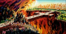 William Ressler THE BRIDGE 16x30 Way of Cross Paper Art Print Heaven and Hell