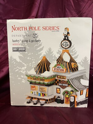#ad Dept 56 North Pole HARLEY PUMP amp; GO DINER 4035574 $299.56