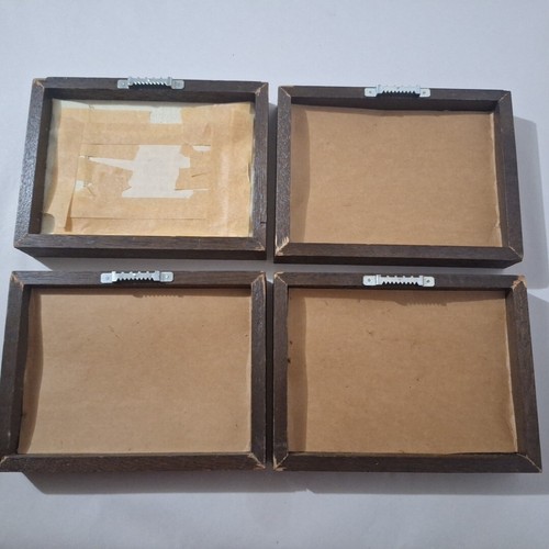 Crewel gerahmte Nadelspitze rote Scheune Lot. 4 insgesamt 8"×6" braune Holzrahmen - Bild 6 von 9