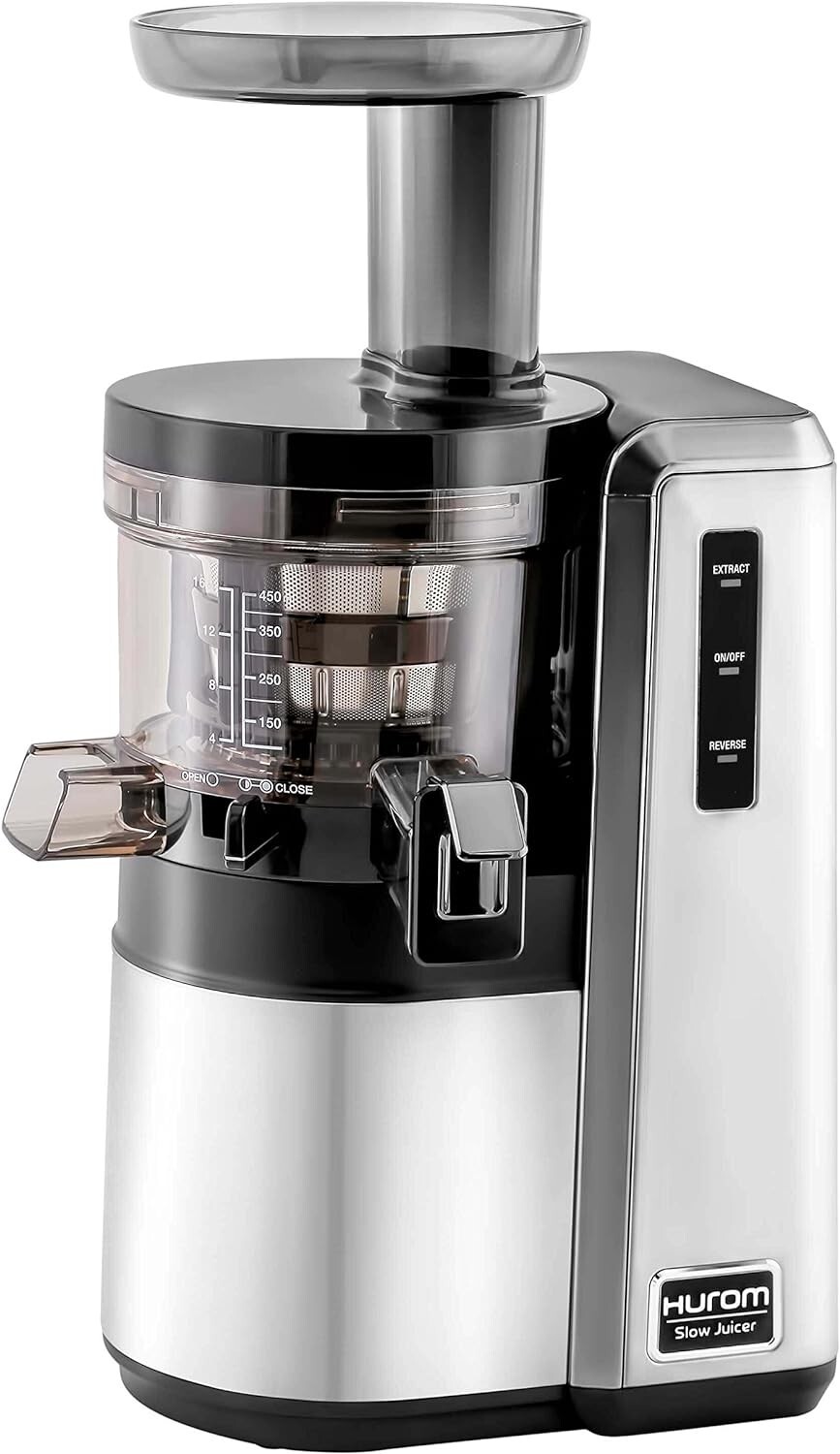 HUROM HZ Slow Juicer, Silver, HZ-SBB17, Alpha-Lever, Pulp Control, NEW