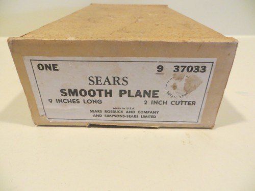VINTAGE SEARS WOOD PLANE 9-1/4" LONG X 2-1/2" WIDE #107-37033 RED