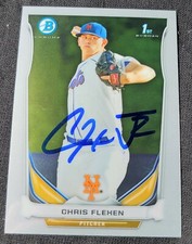 Chris Flexen signed 2014 1st Bowman Chrome Topps rookie card RC Mets auto proof!