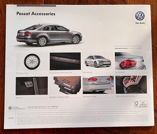 2015 VOLKSWAGEN VW PASSAT SEDAN—18 PAGE U.S. SALES BROCHURE—1.8T TDI V6—NEW NOS - Bild 2 von 5
