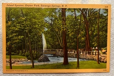 Authentic Vintage Postcard! Geyser Park! Sarasota Springs, New York! Oc3361
