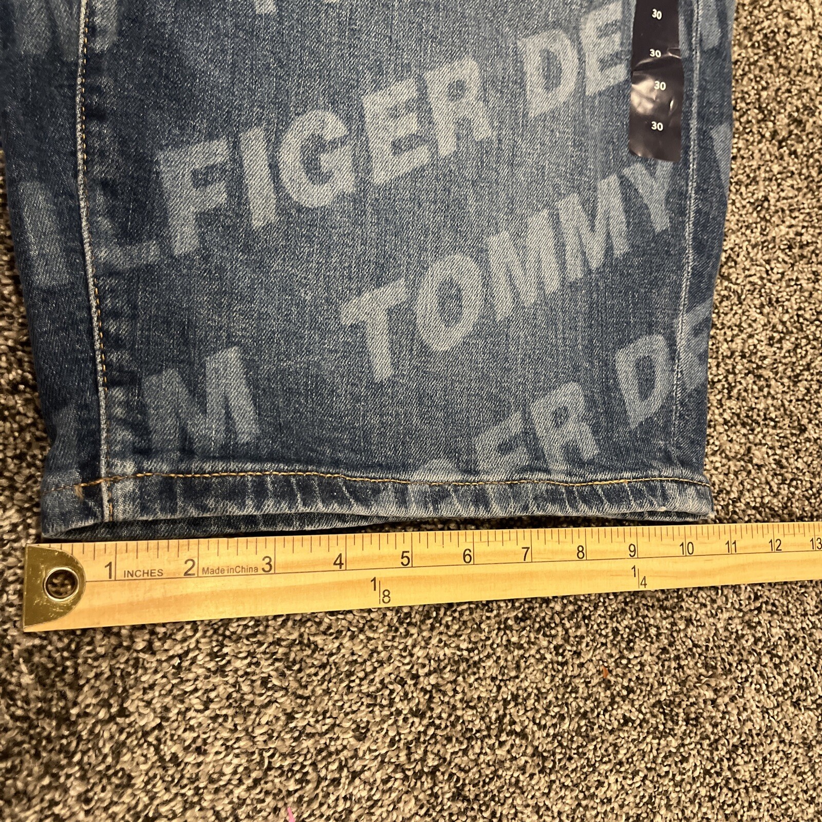 NWT Tommy Hilfiger Denim Men's Logo Letter Print Sustainable Jean Shorts 30 - View 11