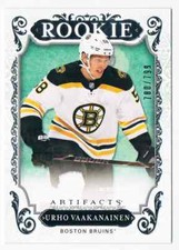 2018-19 ARTIFACTS URHO VAAKANAINEN ROOKIE 780/799 BOSTON BRUINS #RED183
