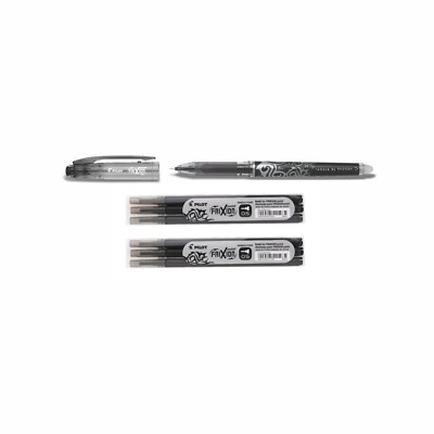 Pilot Frixion Point 0.5 Tintenroller schwarz + 6 Ersatzminen