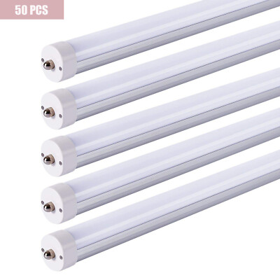50Pack T8 8FT LED Tube Light Bulb FA8 Single Pin 45W LED Shop Light Bulb Frosted