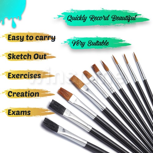 10 Harris Artists Paint Brushes Set Taskmaster Fine Paintwork Hobbies Art Craft - Picture 2 of 8
