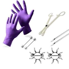 LionGothic Nipple Shield Piercing Kit 9 Pieces