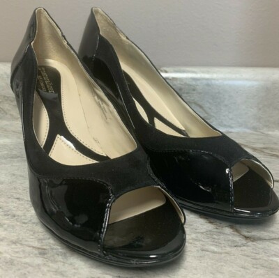 Naturalizer N5 Comfort Black Patent Leather /Suede Shoes Heels Size 11M  Ilyse