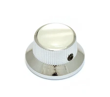 (1) Chrome/Pearloid Metal Bell Guitar/Bass Knob for 6mm Split Shaft K-MBWP-C