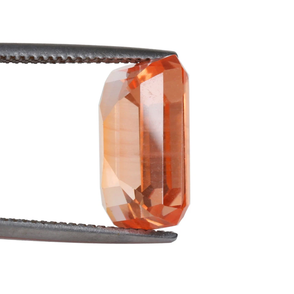 12.00 Carat Imitation Emerald Shape Orange Color Brazil Morganite Gem for Rings - Image 4 of 4