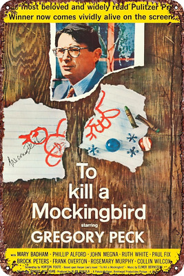 To Kill a Mockingbird Vintage Metal Poster for Bar and Garage Décor 8x12 Inches