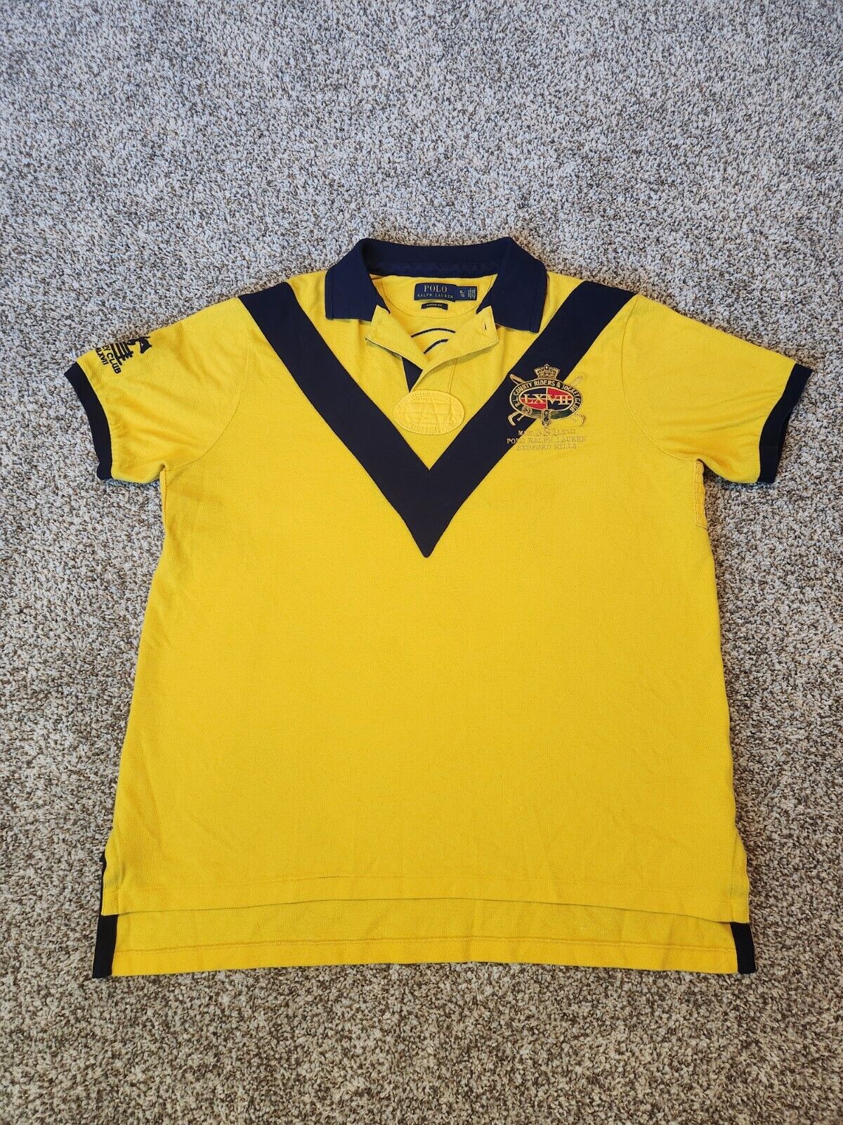 Ralph Lauren Polo Shirt Mens XL Yellow County Rid… - image 1