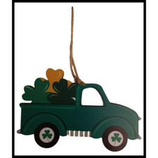 St. Patrick's Day Green Truck with Clovers Sign