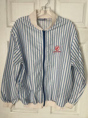VTG SS Rotterdam Cruise Line Collection Jacket Adult Large Blue White Stripe