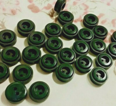 Bouton Vintage Vert Ancien - Mercerie Ancienne, Lot De 1 à 10 Pièces
