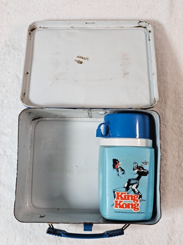 1977 KING KONG Metal Lunchbox With Thermos Great Colors World Trade Center - Picture 12 of 20