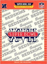 1989 PRO SET SUPER BOWL XVII CARD $0.99 VALUE BOX