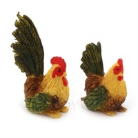 Dolls House Miniature Green And Brown Hen And Cockerel Set Dolls House Miniature Green And Brown Hen And Cockerel Set