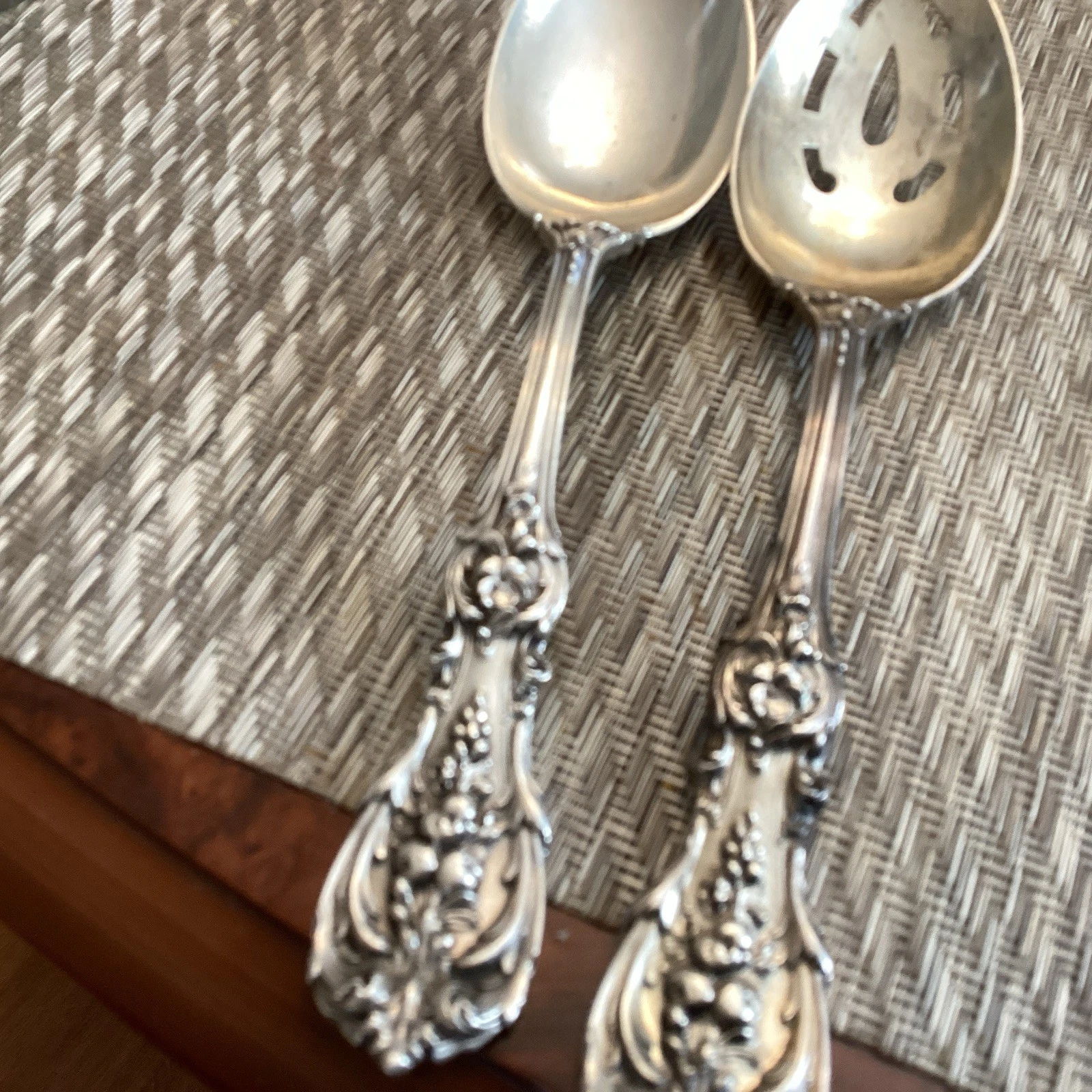 2 Vintage Serving Spoons Hall Marked R-lion