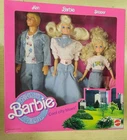 Denim Fun Set;  Ken, Barbie, Skipper 1989 Mattel Barbie In Box vintage