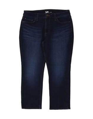 Lee Damen Petite Slim Mid Rise Cropped Jeans US 14 XL W34 L25 Navy Blau DH21