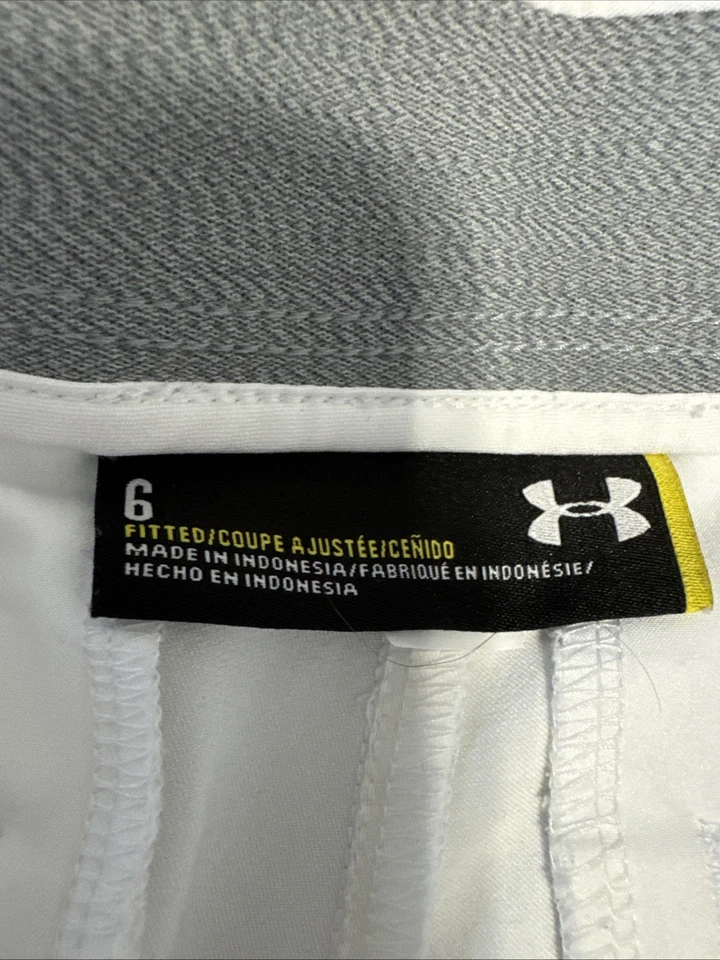 Lote de 2 shorts de golfe femininos bermudas. Puma And Under Armour tamanho 6 preto/branco - Imagem 3 de 4