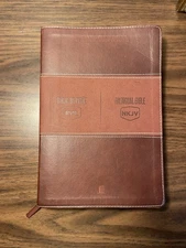 Biblia Reina Valera Revisada RVR Bilingual NKJV Gold Leather NICE! Bible NELSON