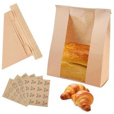 50 Pcs Bread Bags with Window Bread Bags for Homemade Bread Sourdough 50 pc