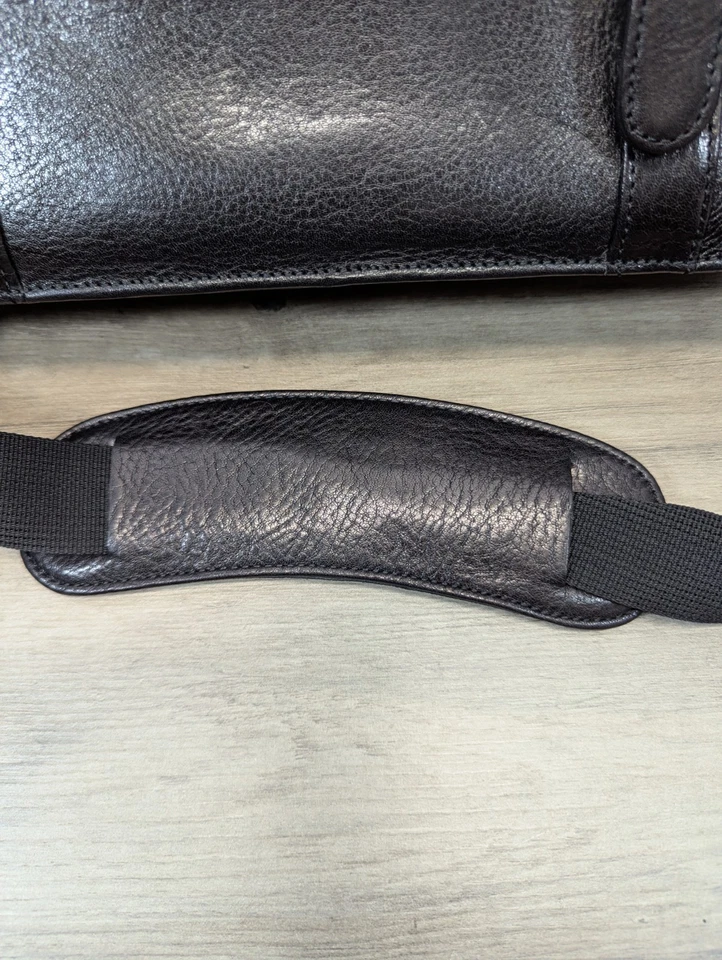 Dr. Maletín New York De Colección Cuero Negro Doble Solapa Maletín Trabajo Escuela Bolso  Foto 2 de 4