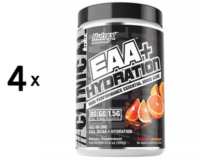 4 x Nutrex EAA + Hydration, Blood Orange - 390g (83,33 EUR/kg)