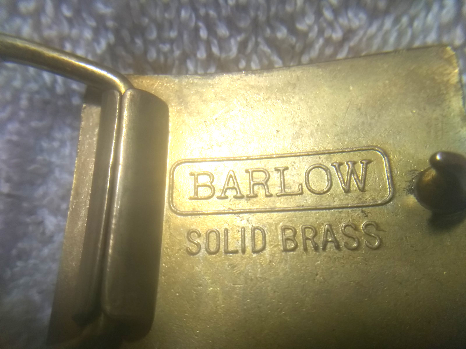 TC Initials Embedded Oval Barlow Solid Brass Buck… - image 8