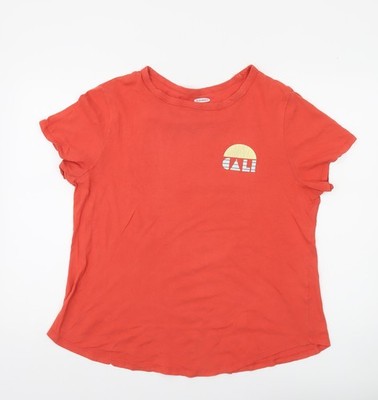 Old Navy Damen T-Shirt rot Cali Grafik Gr. XL Kurzarm