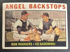 1964 Topps Angel Backstops Bob Rodgers Ed Sadowski Baseball Card #61 Creased O/C