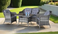 Garden Store Direct St Tropez Rattan 4 Seat Lounge Dining Set - Collect NN5