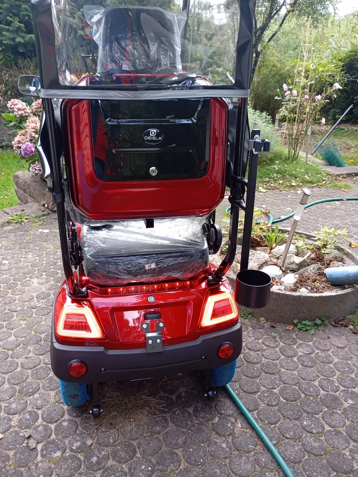 Deisla DS4-25 Vierrad mit Dach und Wetterschutz, Lithium-Akku, Rot, 25 / km/h 15 - Bild 2 von 4