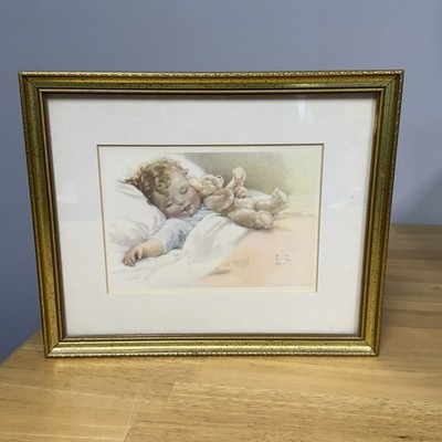 Nursery Baby Shower Print Bessie Pease Gutmann Happy Dreams Framed 11x9  Read