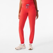 FIGS Pants Womens Small Petite Zamora Jogger Scrub Pant Hibiscus Red As Is
