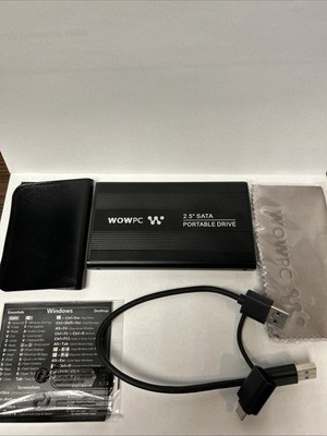 WOWPC PC  500 GB External Drive With Case Cable W/USB A & USB C New Sealed !