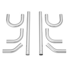 Universal 3" Custom Exhaust Tubing Mandrel Bend Pipe Straight U-Bend Kit 8Pieces