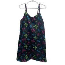 NWT New Art Class Girls Small 6/6x Neon Butterfly Thin Strap Dress