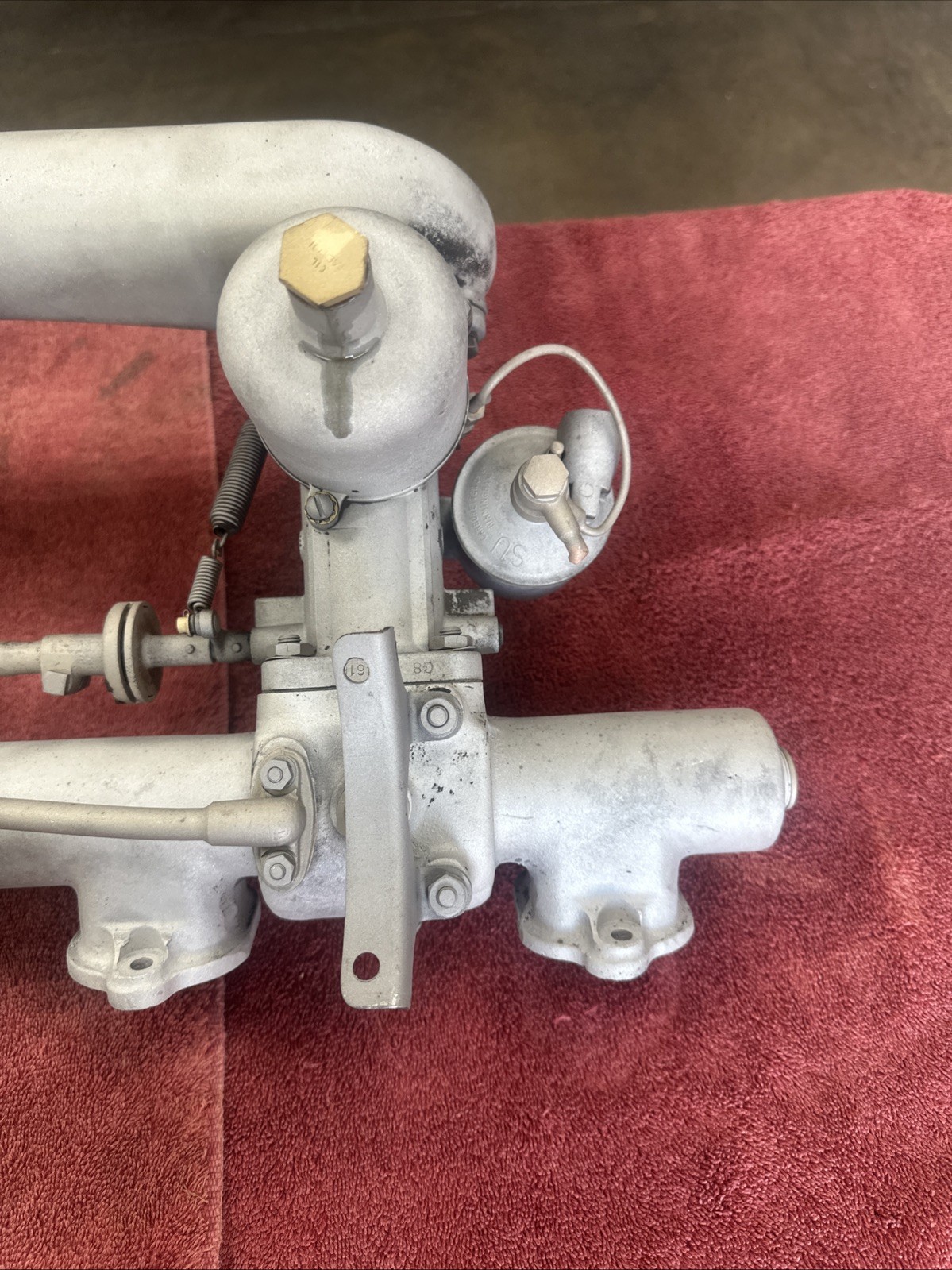 1946-1955 Bentley Rolls-Royce SU carburetors Intake Manifold Vtg OEM Linkage Air