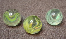 Vintage Vitro Horseshoe Cat  s Eye Set Of 3 Shooter Marbles All Near Mint 526006
