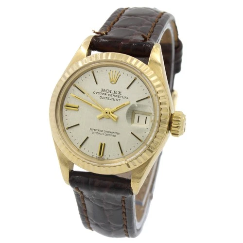 Ladies' Rolex OP Datejust 18k 26mm Ref.#6917 Silver Linen Dial Watch #W252117-2